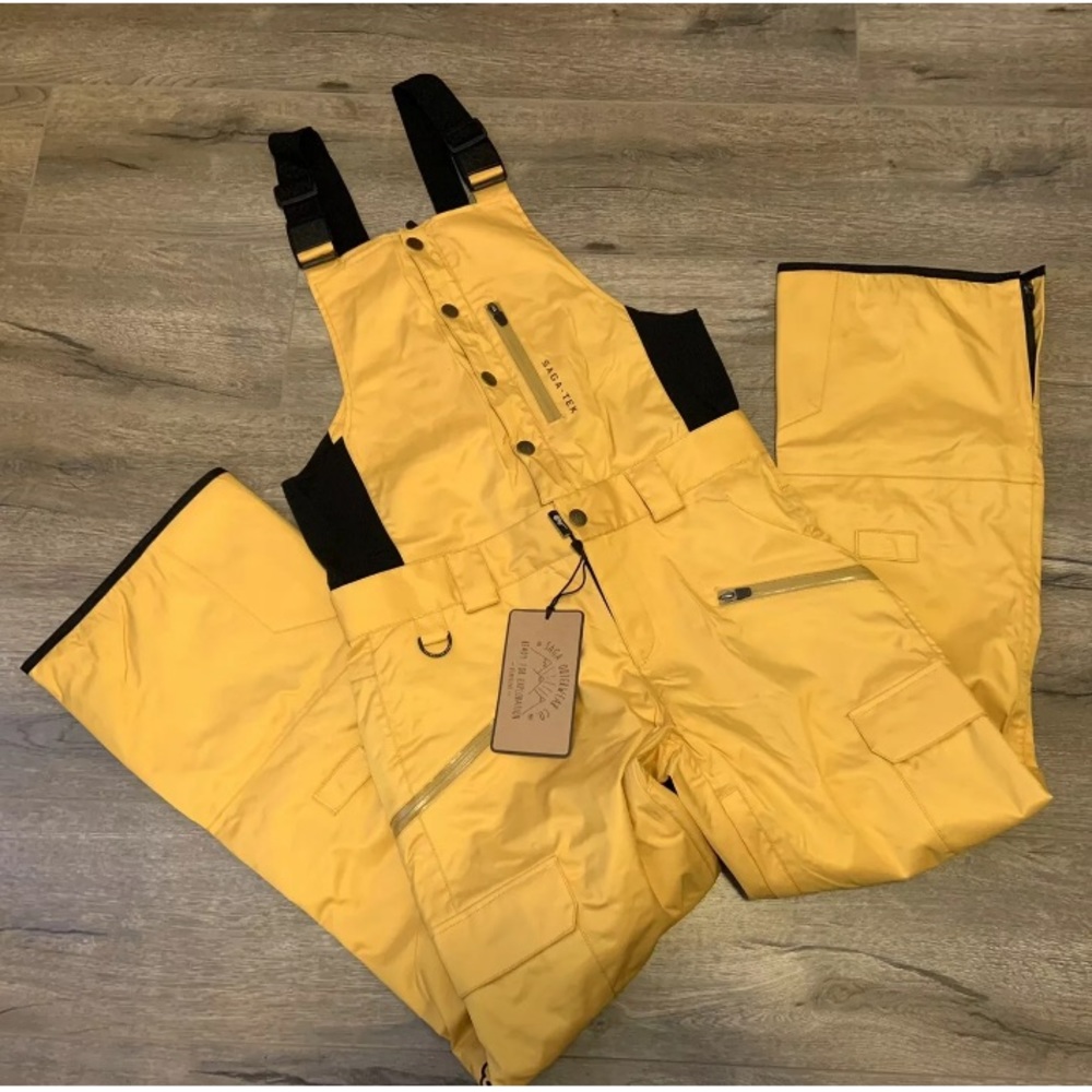 Saga Outerwear Rogue Bib Snow Pants - Curry - Women’s Size Medium Detachable TOP